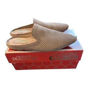 Women Skechers Knit Mules Memory Foam Slip on Shoes